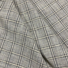 Load image into Gallery viewer, Black Grey Plaid Check Tweed MCM Mid Century Modern Upholstery Fabric MGF