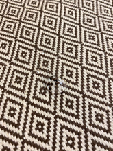 Load image into Gallery viewer, 1.5 Yard Designer Heavy Duty Linen Flax Cream Brown Diamond Water &amp; Satin Resistant Upholstery Fabric WHS 4541