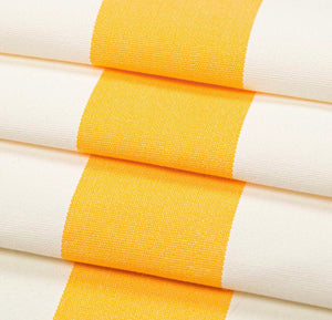 Heavy Duty Outdoor Solution Dyed Acrylic Light Yellow Cream Stripe Upholstery Drapery Fabric CF