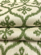 Load image into Gallery viewer, 1.5 Yard of Designer Water &amp; Stain Resistant Indoor Outdoor Lime Green Beige Diamond Upholstery Drapery Fabric WHS 4356