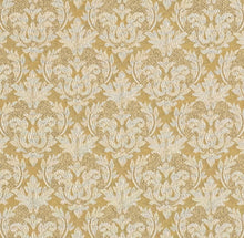 Load image into Gallery viewer, Spanish Made Damask Brocade Mustard Gold Beige Upholstery Drapery Fabric CF