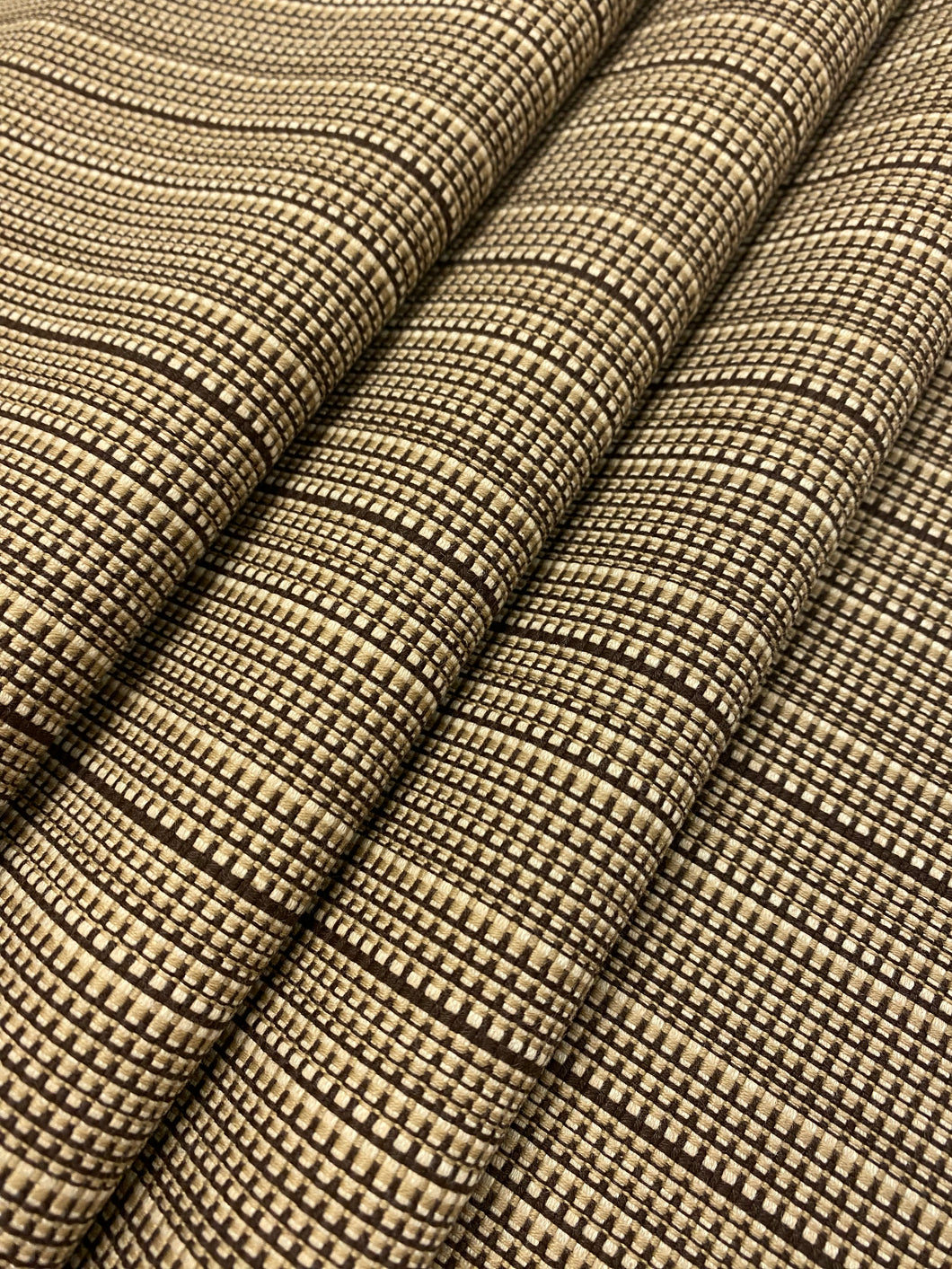 Perennials Brown Indoor Outdoor Water & Stain Resistant Strie Stripe Upholstery Fabric WHS 4304