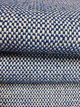 Load image into Gallery viewer, 1.25 Yd Designer Royal Blue Cream MCM Mid Century Modern Tweed Upholstery Fabric WHS 4267