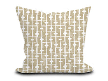 Load image into Gallery viewer, Custom Pillow Cover in Thibaut Abstract Haven in Wheat Beige - One Side