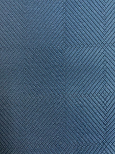 1.3 Yd Designer Navy Blue Geometric Diamond Water & Stain Resistant Upholstery Fabric WHS 4308