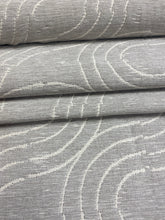 Load image into Gallery viewer, Schumacher Alma Carbon Indoor Outdoor Light Grey Dove Abstract Water &amp; Stain Resistant Upholstery Fabric WHS 4476