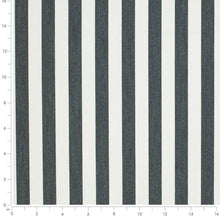 Load image into Gallery viewer, Heavy Duty Outdoor Solution Dyed Acrylic Charcoal Grey Cream Stripe Upholstery Drapery Fabric CF