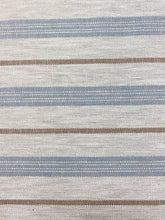 Load image into Gallery viewer, Designer Water &amp; Stain Resistant Beige Grey Brown Nautical Stripe Upholstery Fabric WHS 4243