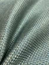 Load image into Gallery viewer, 1.8 Yard Designer MCM Mid Century Modern Teal Woven Lustrous Upholstery Fabric WHS 4470