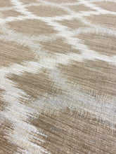Load image into Gallery viewer, 0.9 Yard Designer Water &amp; Stain Resistant Taupe Beige Cream Ikat Upholstery Fabric WHS 4368