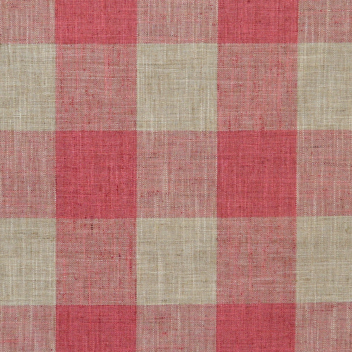 Red Beige Tweed Buffalo Plaid Check Upholstery Drapery Fabric MGF