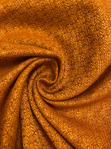 Designer Burnt Orange Tweed Water & Stain Resistant MCM Mid Century Modern Upholstery Fabric WHS 4416