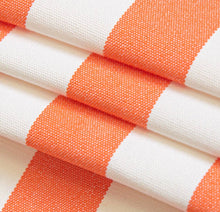 Load image into Gallery viewer, Heavy Duty Outdoor Solution Dyed Acrylic Orange Cream Stripe Upholstery Drapery Fabric CF
