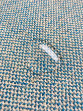 Load image into Gallery viewer, Designer Teal Blue Cream Wool Blend MCM Mid Century Modern Tweed Upholstery Fabric WHS 4405