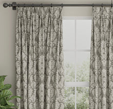 Load image into Gallery viewer, Spanish Made Damask Brocade Grey Silver Upholstery Drapery Fabric CF