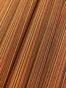 1.5 Yds Designer Water & Stain Resistant Burgundy Orange Red Yellow Stripe Upholstery Fabric WHS 4406