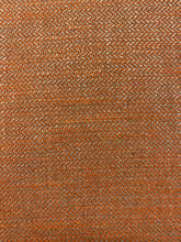 Load image into Gallery viewer, Designer Linen Viscose Ecru Orange Herringbone MCM Mid Century Modern Water &amp; Stain Resistant Upholstery Fabric WHS 4503
