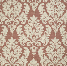Load image into Gallery viewer, Spanish Made Rust Red Beige Grey Brocade Damask Upholstery Drapery Fabric CF