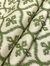 Load image into Gallery viewer, 1.5 Yard of Designer Water &amp; Stain Resistant Indoor Outdoor Lime Green Beige Diamond Upholstery Drapery Fabric WHS 4356