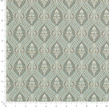 Load image into Gallery viewer, Spanish Made Damask Brocade Seafoam Aqua Grey White Upholstery Drapery Fabric CF