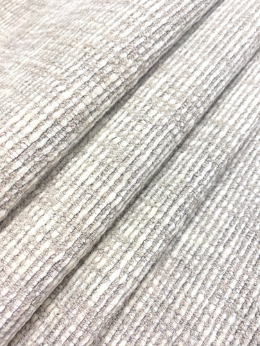 1.25 Yd Designer Cream Taupe MCM Mid Century Modern Chenille Tweed Upholstery Fabric WHS 4253
