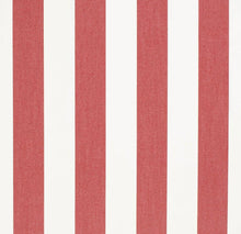 Load image into Gallery viewer, Heavy Duty Outdoor Solution Dyed Acrylic Red Cream Stripe Upholstery Drapery Fabric CF