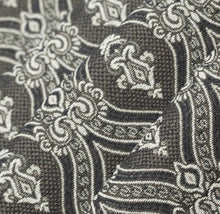 Load image into Gallery viewer, Spanish Made Charcoal Black Grey White Brocade Damask Upholstery Drapery Fabric CF