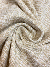 Load image into Gallery viewer, Designer Beige Cream MCM Mid Century Modern Textured Water &amp; Stain Resistant Upholstery Fabric WHS 4542
