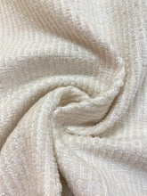 Load image into Gallery viewer, 1.5 Yard of Designer Cream Nubby Chenille Indoor Outdoor Water &amp; Stain Resistant Upholstery Fabric WHS 4351