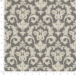 Spanish Made Damask Brocade Grey Silver Upholstery Drapery Fabric CF