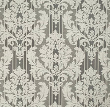 Load image into Gallery viewer, Spanish Made Damask Stripe Grey Silver Upholstery Drapery Fabric CF