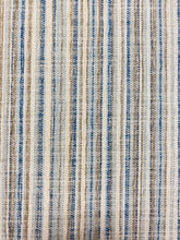 Load image into Gallery viewer, 1.75 Yard Kravet 34309.516 Cream Brown Blue Stripe Upholstery Fabric WHS 4242
