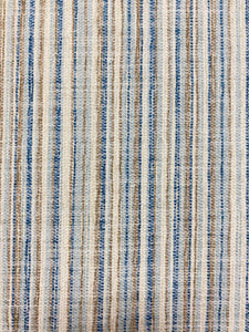 1.75 Yard Kravet 34309.516 Cream Brown Blue Stripe Upholstery Fabric WHS 4242