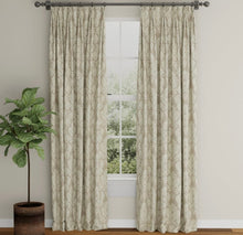 Load image into Gallery viewer, Spanish Made Damask Brocade Taupe Beige White Upholstery Drapery Fabric CF