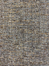 Load image into Gallery viewer, Designer Water &amp; Stain Resistant Black Grey Cream Mustard MCM Mid Century Modern Tweed Upholstery Fabric WHS 4337