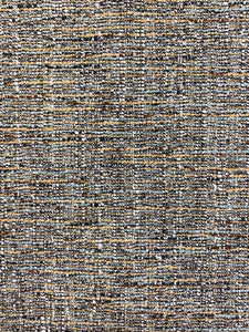 Designer Water & Stain Resistant Black Grey Cream Mustard MCM Mid Century Modern Tweed Upholstery Fabric WHS 4337