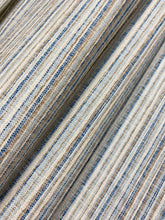 Load image into Gallery viewer, 1.75 Yard Kravet 34309.516 Cream Brown Blue Stripe Upholstery Fabric WHS 4242