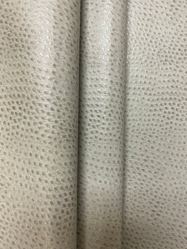 1.75 Yard Designer Aqua Seafoam Grey Ostrich Animal Skin Pattern Faux Leather Upholstery Vinyl WHS 4521