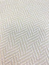 Load image into Gallery viewer, Designer Beige Cream Chevron Herringbone MCM Mid Century Modern Upholstery Fabric WHS 4250