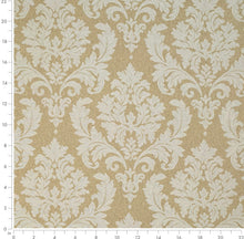 Load image into Gallery viewer, Spanish Made Damask Brocade Mustard Gold Beige Upholstery Drapery Fabric CF