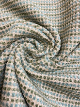 Load image into Gallery viewer, Designer Reversible Water &amp; Stain Resistant Seafoam Aqua Sage Green Taupe Chenille MCM Mid Century Modern Upholstery Fabric WHS 4352