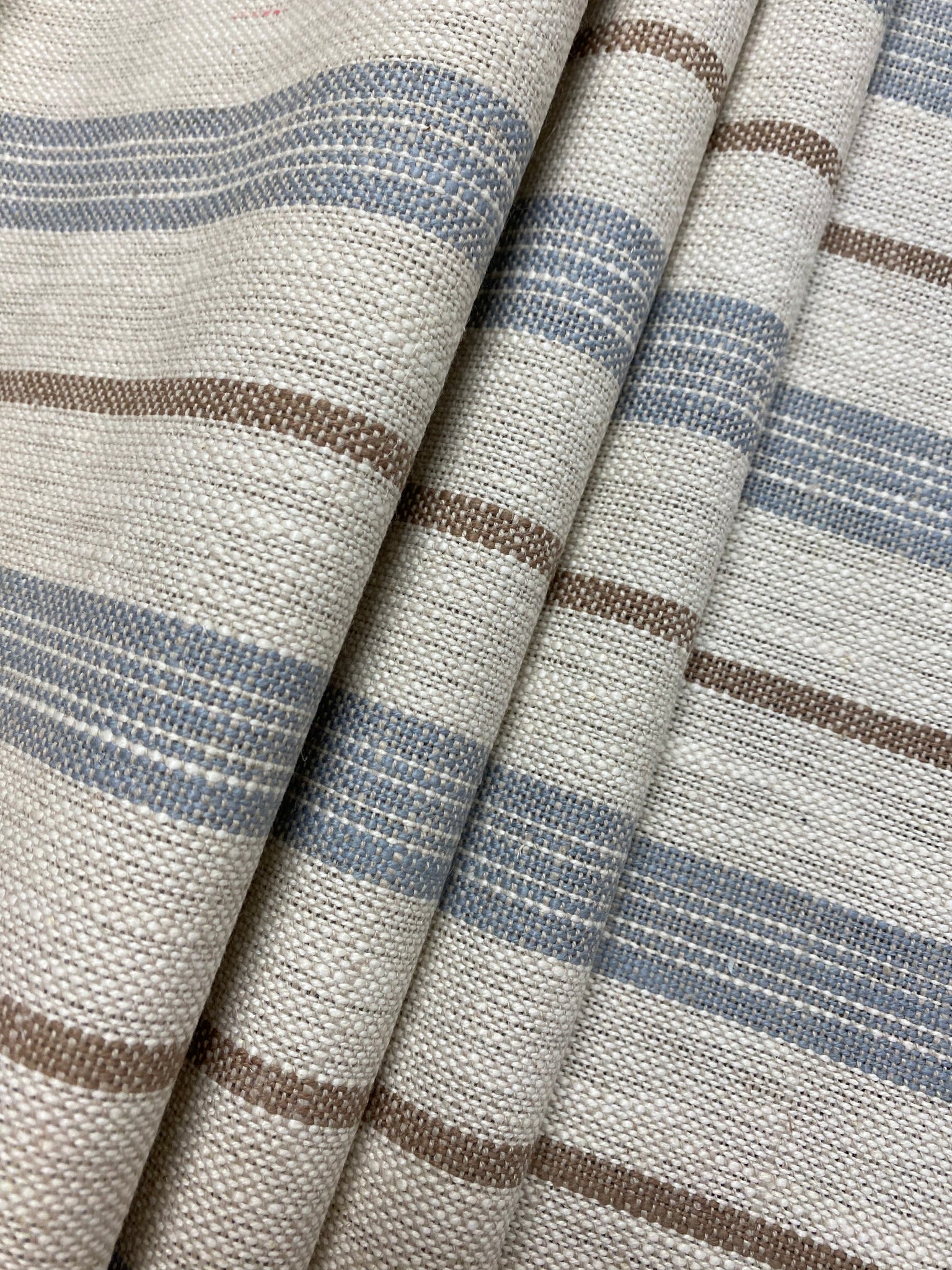 Silver Grey Brown Stripe Upholstery outlets Drapery Fabric