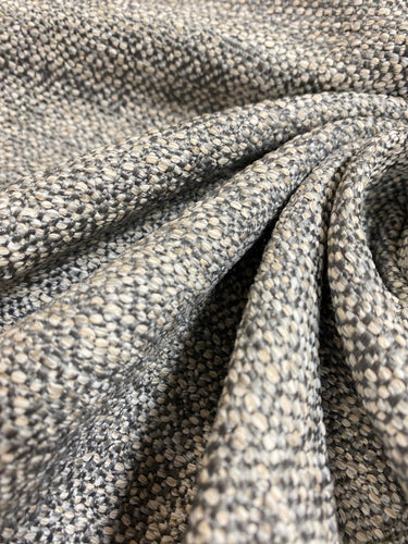 Designer Linen Blend Grey Blush White MCM Mid Century Modern Tweed Upholstery Fabric WHS 4367
