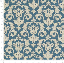 Load image into Gallery viewer, Spanish Made French Navy Blue Brocade Damask Upholstery Drapery Fabric CF
