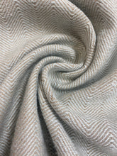Load image into Gallery viewer, 1.8 Yard Designer Mint Green Beige Herringbone Belgian Linen MCM Mid Century Modern Water &amp; Stain Resistant Upholstery Fabric WHS 4453