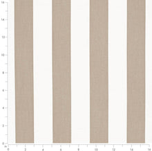 Load image into Gallery viewer, Heavy Duty Outdoor Solution Dyed Acrylic Tan Beige Cream Stripe Upholstery Drapery Fabric CF