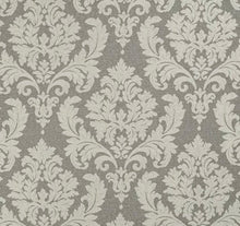 Load image into Gallery viewer, Spanish Made Damask Brocade Grey Silver Upholstery Drapery Fabric CF