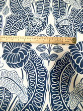 Load image into Gallery viewer, 1.5 Yard Christopher Farr Belle De Nuit Water &amp; Stain Resistant Indigo Navy Blue Linen Upholstery Drapery Fabric STA 4330