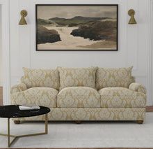 Load image into Gallery viewer, Spanish Made Damask Brocade Mustard Gold Beige Upholstery Drapery Fabric CF