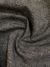 Load image into Gallery viewer, Designer Water &amp; Stain Resistant Charcoal Grey Black Tweed MCM Mid Century Modern Upholstery Fabric WHS 4337